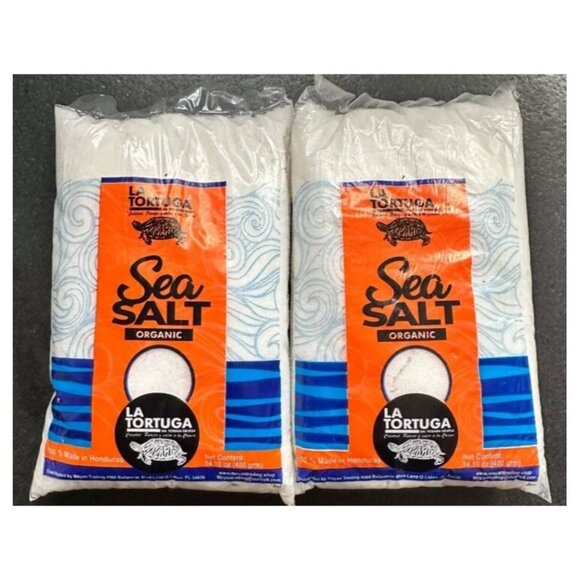 La Tortuga Organic Sea Salt Made in Honduras (2) 14.1 oz Packs - Picture 1 of 4